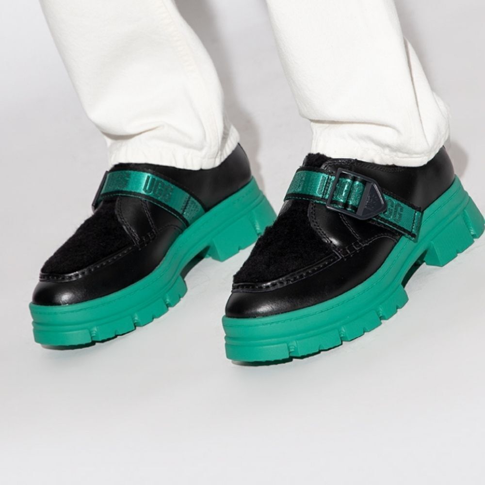 BRAND NEW UGG ASHTON SHOE PLUSH EMERALD GREEN WATERPROOF LEATHER SHOES G1